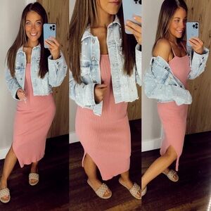 Double Zero Ribbed Knit Midi Dress